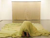Gustav Metzger, To Crawl Into — Anschluss, Vienna, March 1938 (1996), from retrospective exhibition at the Serpentine Gallery, London.